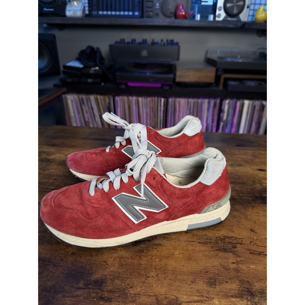 New Balance 1400 x J. Crew Size 10 D Red Suede Sneakers Men's Lightly Worn
